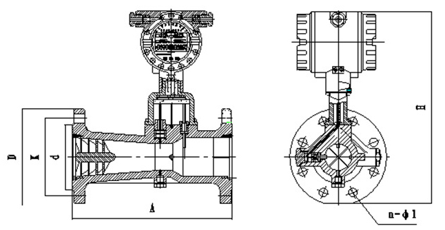 智能旋进旋涡流量计外形图