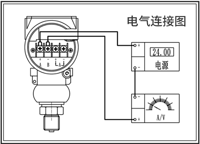 螺纹式压力变送器接线图