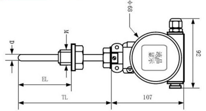 高温温度变送器外形尺寸图